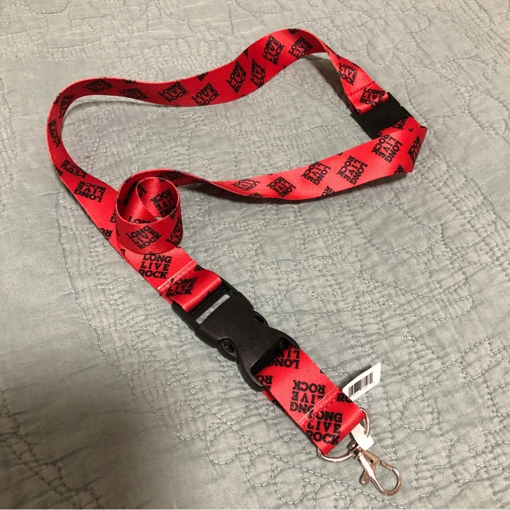 BNWT Rock & Roll Hall of Fame Red & Black Lanyard, “Long Live Rock”